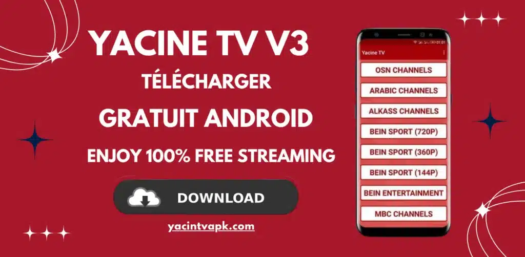 yacine tv v3 télécharger gratuit android